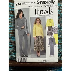 Simplicity Sewing pattern 1944 suit blazer pant skirt top size 16 18 20 22 24